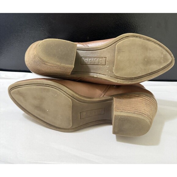 Frye Boots Judith Womens 8.5M Side Zip Ankle Bootie 3471733-WHE Brown Heels - Picture 8 of 8